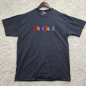 Vintage Disney Shirt Mens L/XL Black Disneyland Spellout Short Sleeve USA‎ Made